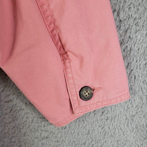 LL Bean Barn Coat Field Jacket Pink Canvas Chore Corduroy Vtg Women’s Medium - Picture 4 of 12